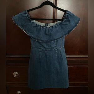 Kendall & Kylie Blue Off-Shoulder Dress